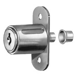 8043 Disc Tumbler Sliding Door Lock, Bright Nickel, Keyed to C415A