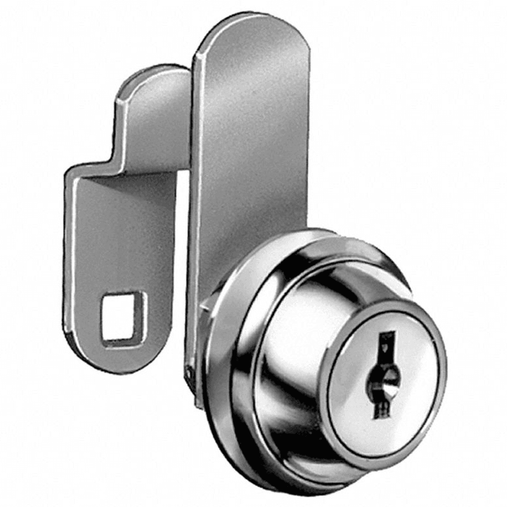 8051 Disc Tumbler Cylinder Cam Lock with FlexaCam, Bright Nickel, Keyed to C415A Key