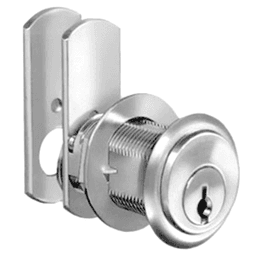 8102 Pin Tumbler Cylinder Cam Lock for Lipped/Overlay Application, Dull Chrome, Keyed to C107 Key