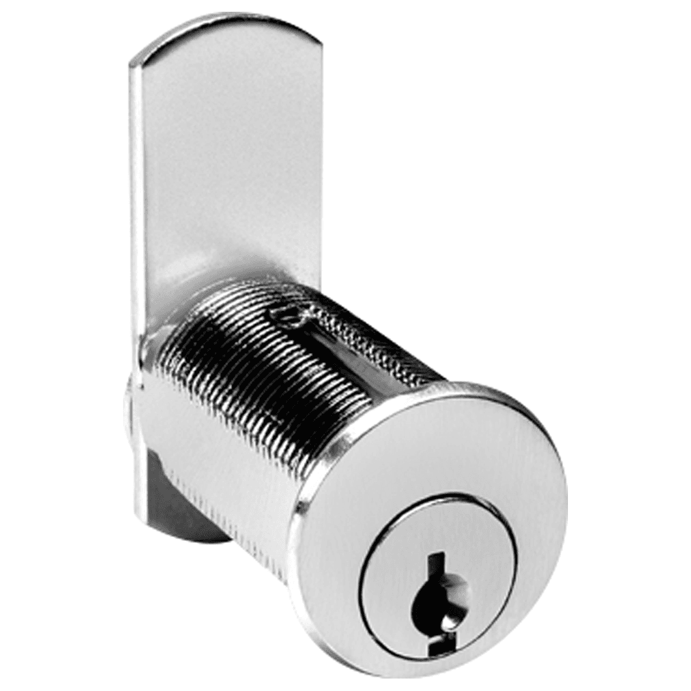 8109 Pin Tumbler Cylinder Cam Lock for Lipped/Overlay Application, Dull Chrome, Keyed to KA915 Key