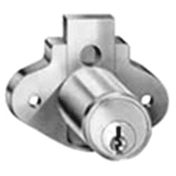8163 Pin Tumbler Drawer Lock, Dull Chrome, Keyed to C915A Key