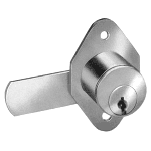 8183 Pin Tumbler Cylinder Cam Lock for Lipped/Overlay Application, Dull Chrome, Keyed to KA103 Key