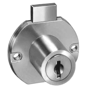 8704 Disc Tumbler Door Lock, Bright Nickel, Keyed to KAC346A Key