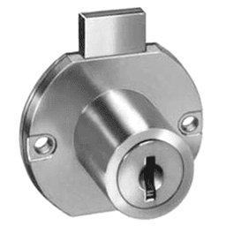 8704 Disc Tumbler Door Lock, Bright Nickel, Keyed to KAC346A Key