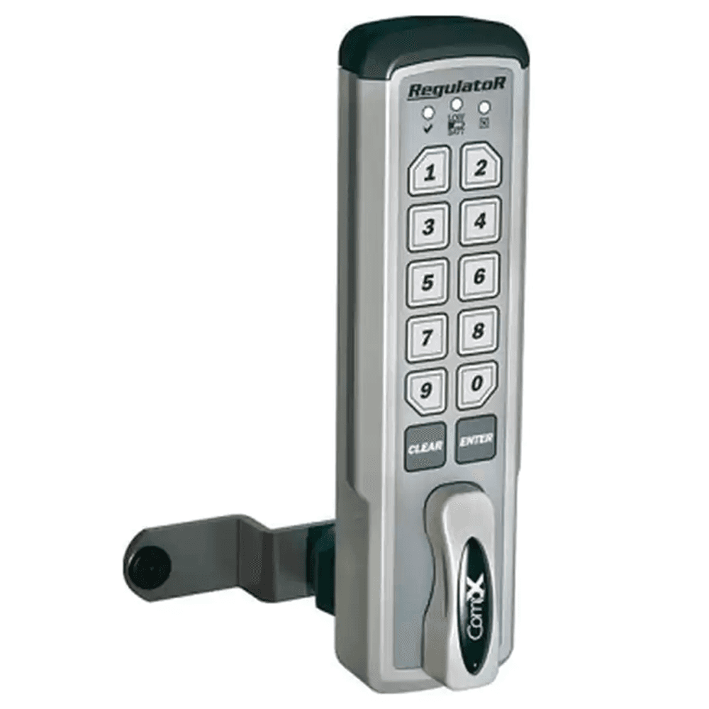 RegulatoR 1-3/16" Right Hand Mount Electronic Manual Lock, Satin Chrome, Keyless