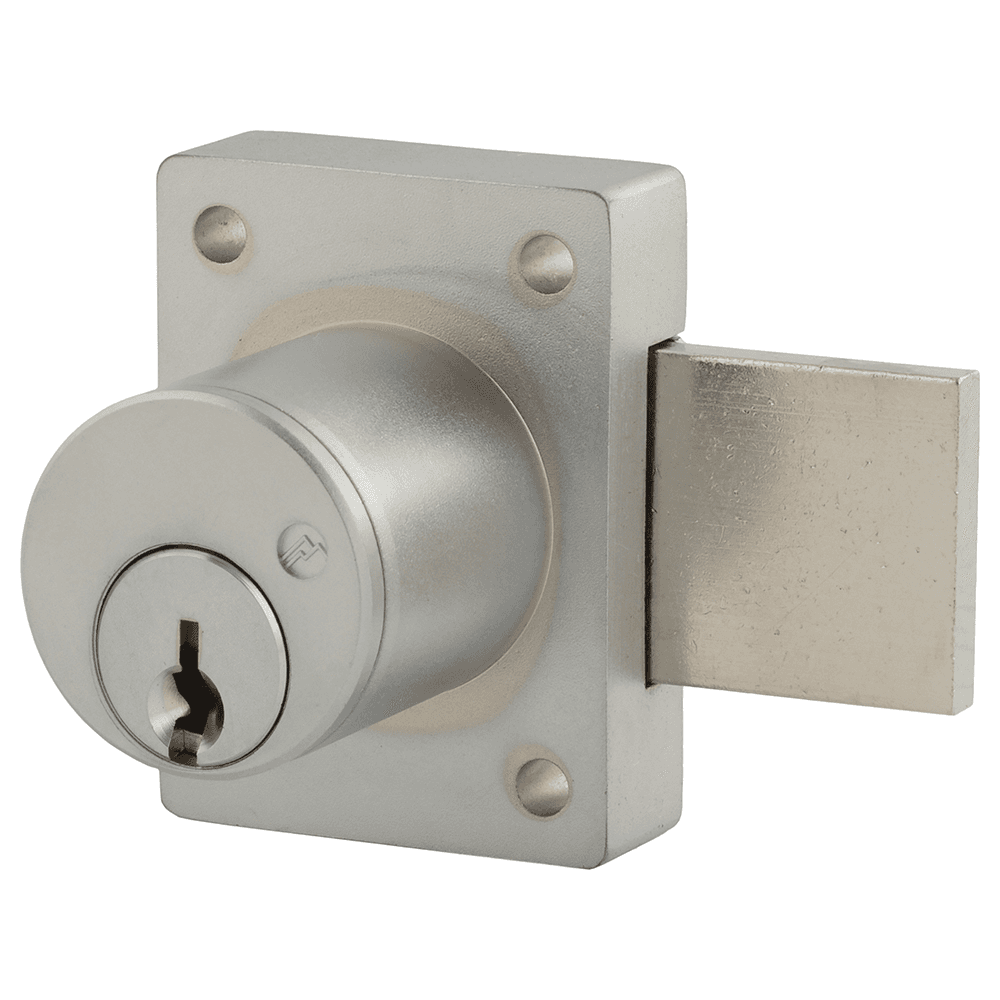 700 Schlage C Keyway Pin Tumbler Deadbolt Drawer Lock, Satin Chrome, Custom Key, Cylinder Length 1-1/8"
