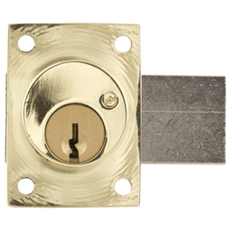 700 Schlage C Keyway Pin Tumbler Deadbolt Drawer Lock, Bright Brass, Custom Key, Cylinder Length 1-1/8"