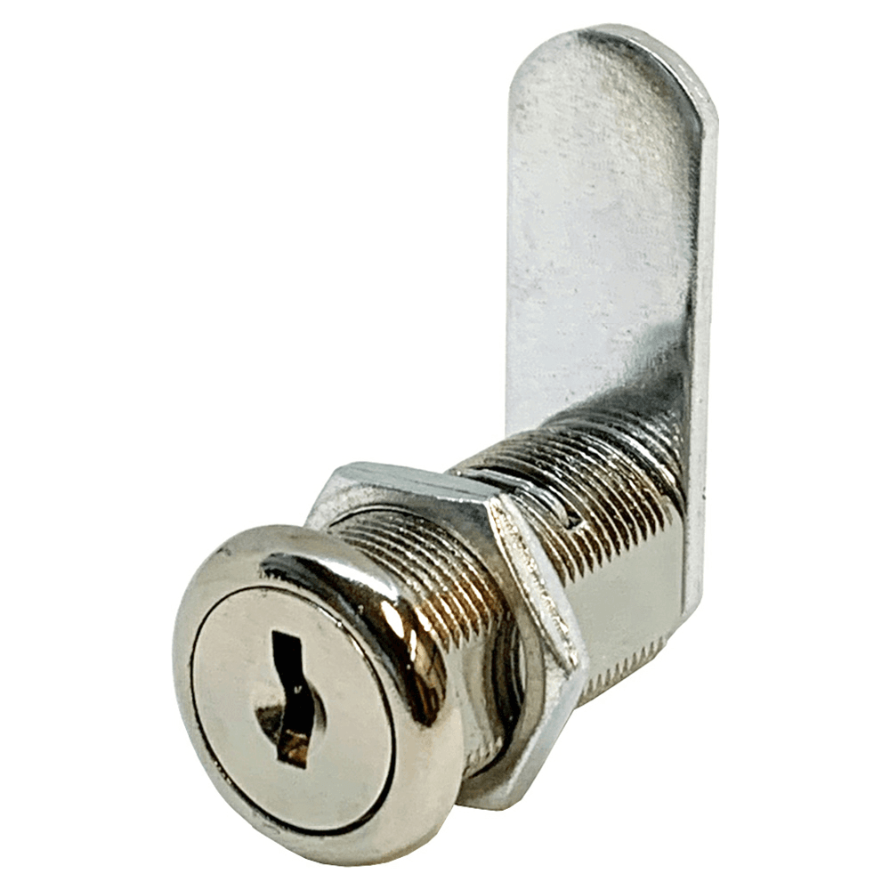 955 Disc Tumbler Cam Lock for Doors and Drawers Application, Bright Nickel, Keyed to KA420 Key