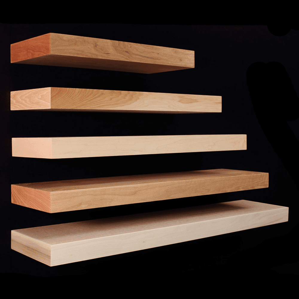 2-1/2" x 10" x 42" Floating Shelf, Cherry Finish