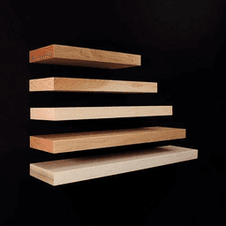 2-1/2" x 12" x 54" Floating Shelve, Hickory