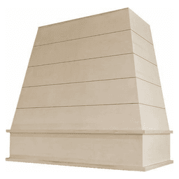 36" Modern Farmhouse Shiplap Tapered Range Hood with Chimney, Rift White Oak