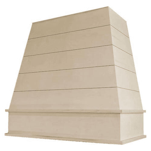 36" Modern Farmhouse Shiplap Tapered Range Hood with Chimney, Paint Grade
