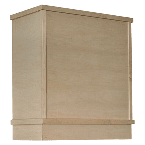 48" Modern Straight Range Hood with Broan Ventilation, Maple