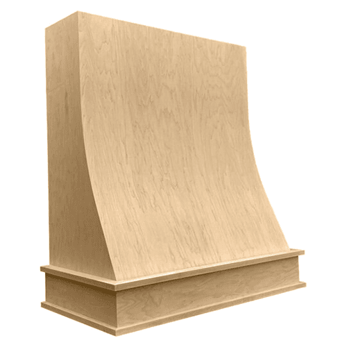 42" Waterfall Range Hood with Modern Curves, Cherry