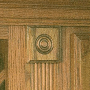 3" x 3" Decorative Fluted Rosette/Cove Edge Cap, Oak