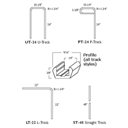 48" Straight Flush-Mount Tambour Track, Brown
