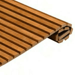47" Solid Wood Tambour Door with Leadrail, 3/4" Flat Slat, Hickory, 24" Track Height