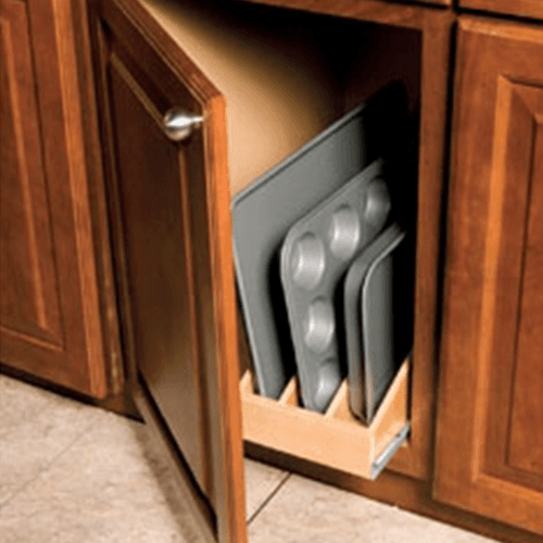 11" Roll Out Tray Divider, 3 Dividers, Maple
