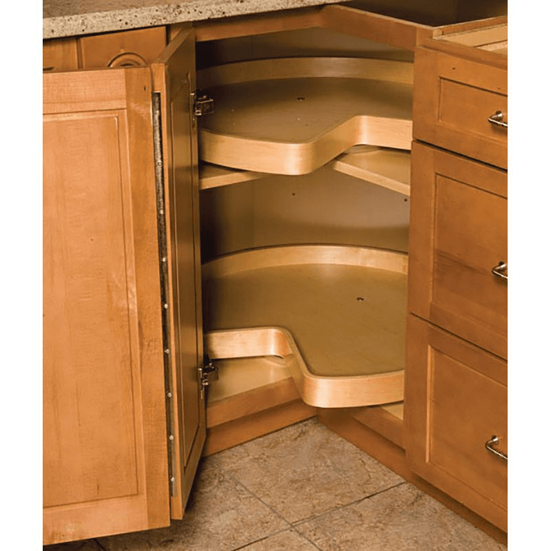 28" Kidney 2 Shelves Lazy Susan with Detent
