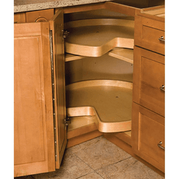 28" Kidney 2 Shelves Lazy Susan with Detent