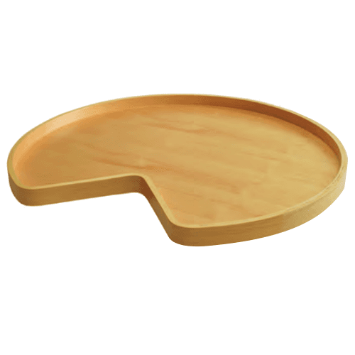 28" Kidney Shaped Wood Lazy Susan Shelf with No Holes/Bearing, Maple