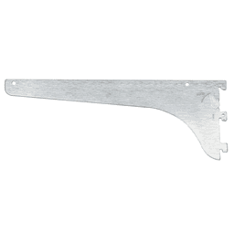 8" Pro Value Heavy-Duty Single Slot Shelf Bracket with Lock Lever, Brushed Zinc Finish 20/Box