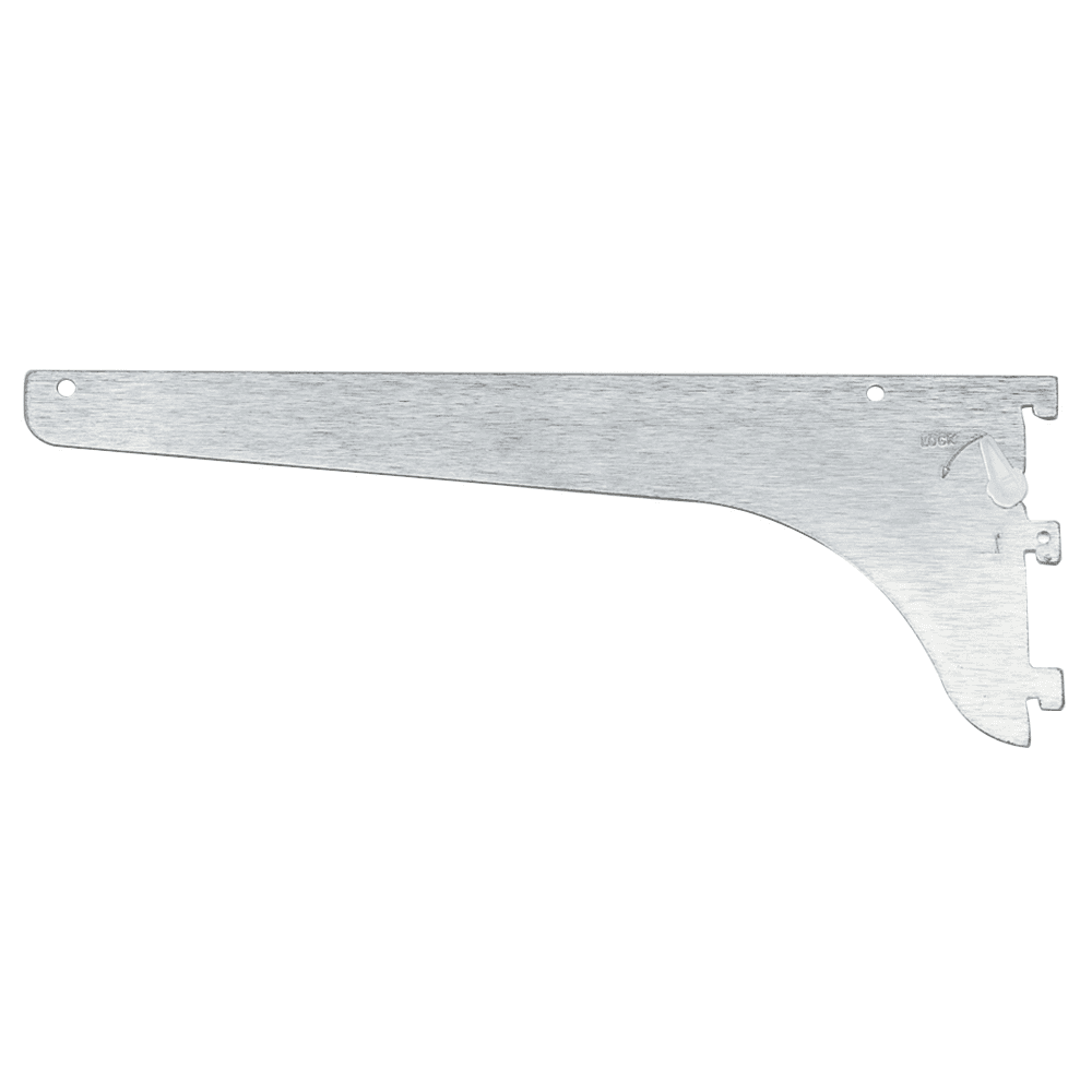 24" Pro Value Heavy-Duty Single Slot Shelf Bracket with Lock Lever, Brushed Zinc Finish 20/Box
