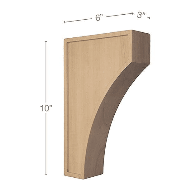 10" x 6" x 3" Mission Medium Corbel, Cherry