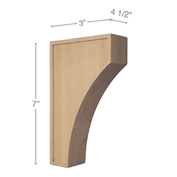 7-1/2" x 4-1/2" x 3" Mission Small Corbel, Cherry