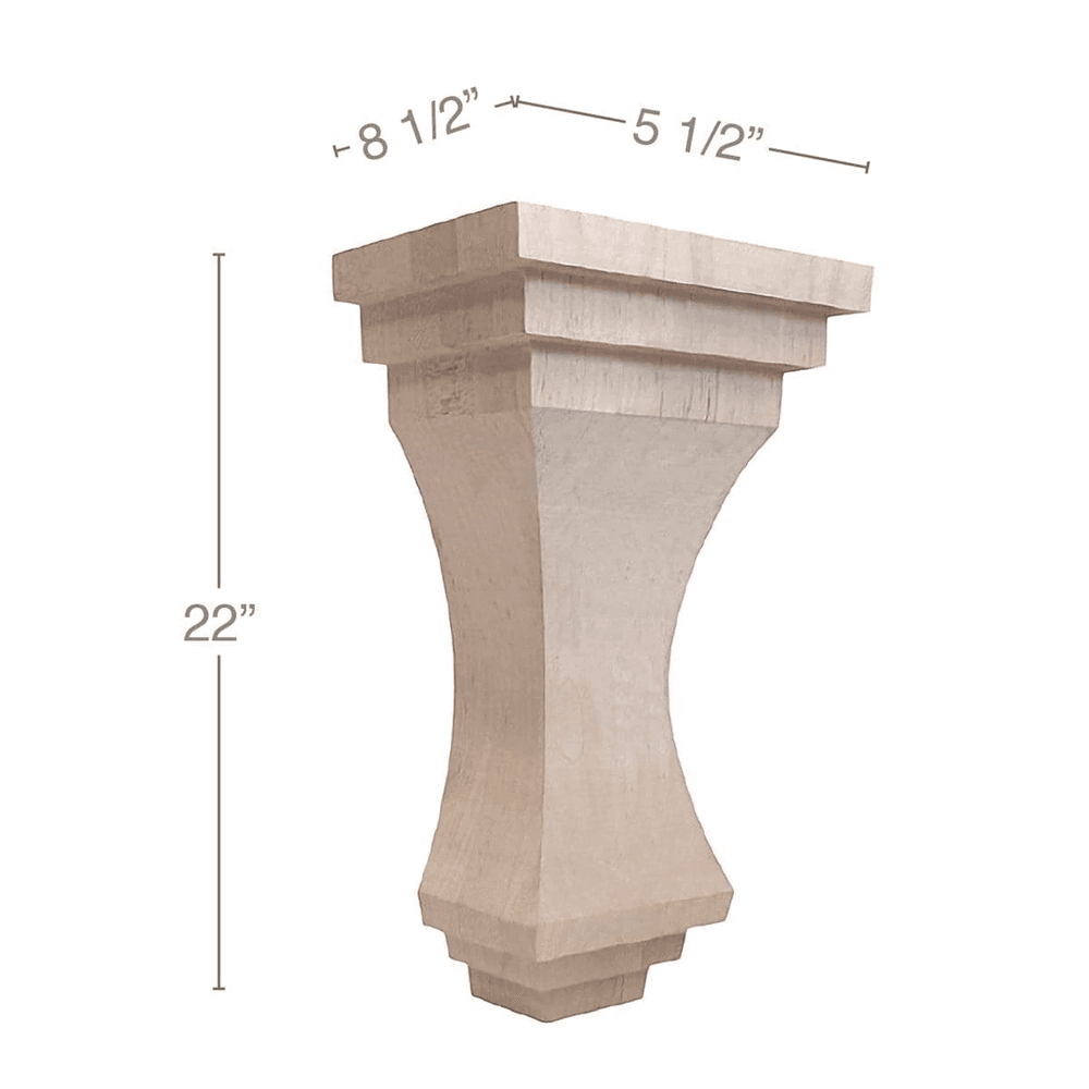 22" x 5-1/2" x 8-1/2" Metro Extra Large Corbel, Maple