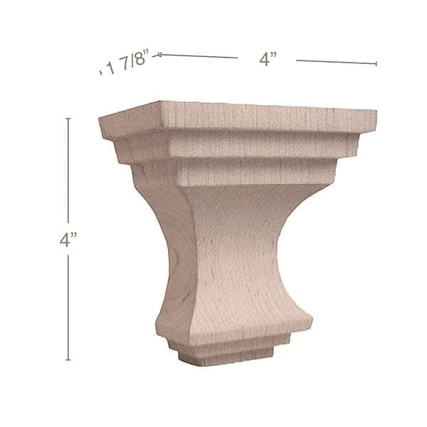 4" x 17/8" x 4" Metro Extra Small Corbel, Cherry