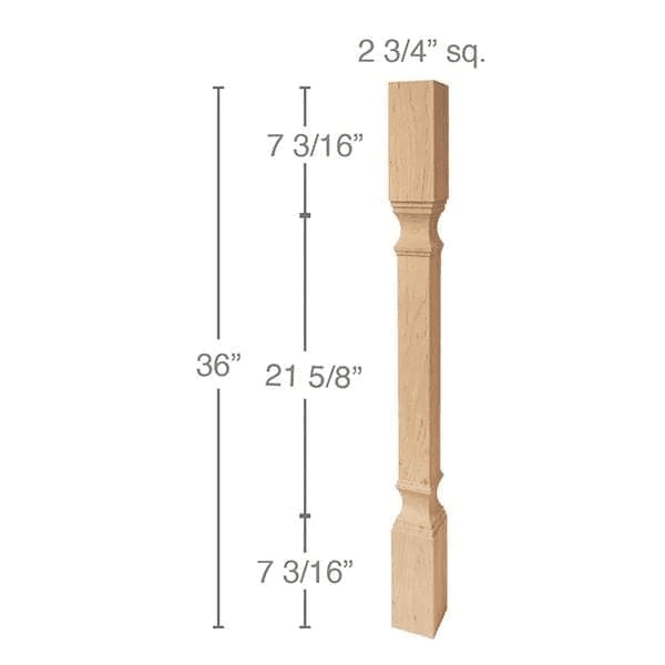 36" x 2-3/4" x 2-3/4" Metro Island Column, Cherry