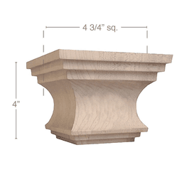 4" x 4-3/4" x 4-3/4" x 4-3/4, Maple