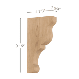 9-1/2" x 47/8" x 1-3/4" Transitional Medium Bar Bracket Corbel, Cherry