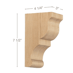 7-1/2" x 4-1/4" x 3" Transitional Small Bar Bracket Corbel, Cherry