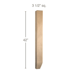 42" x 3-1/2" x 3-1/2" Shaker Bar Column, Maple
