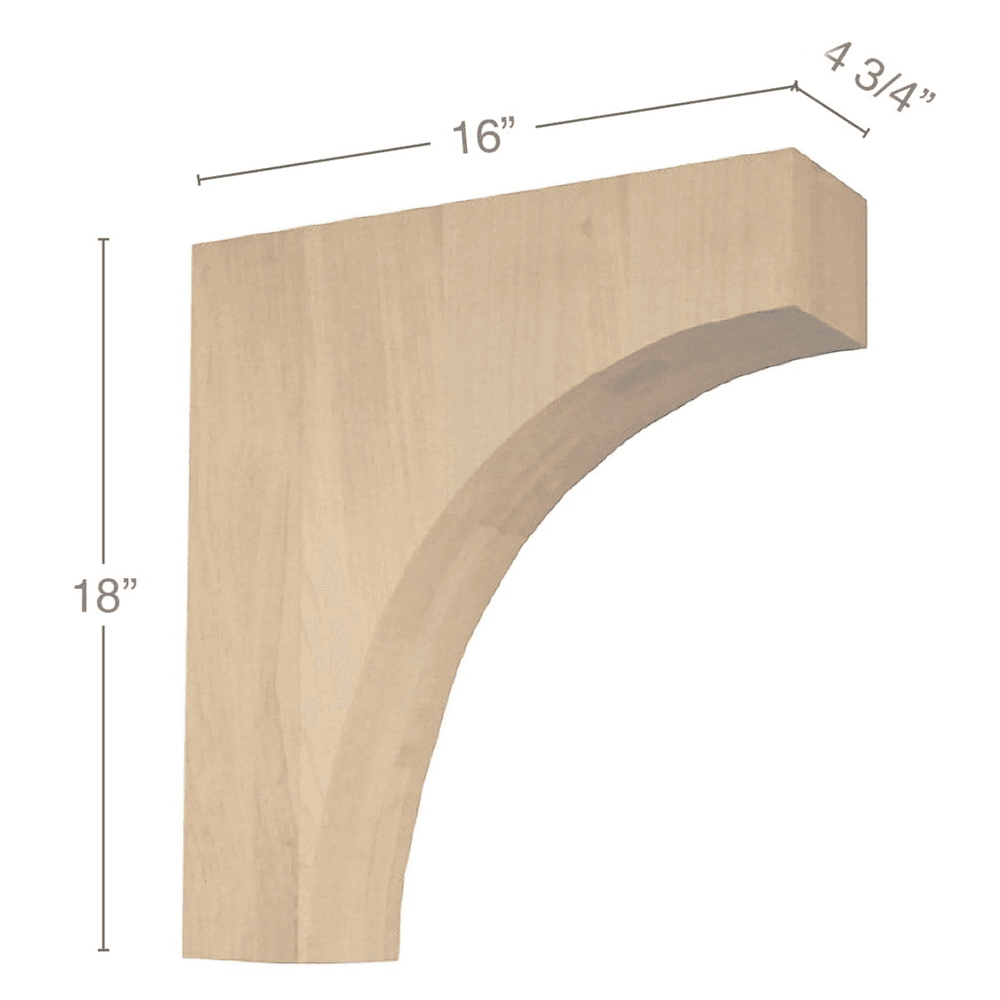 18" x 16" x 4-3/4" Contemporary Rangehood Corbel, Cherry