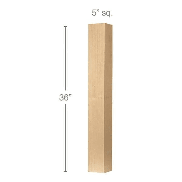 36" x 5" x 5" Contemporary Island Column, Maple