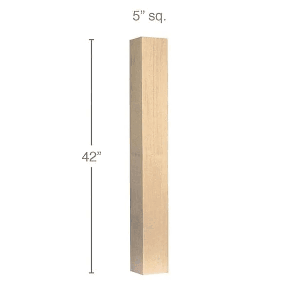 42" x 5" x 5" Contemporary Bar Column, Maple