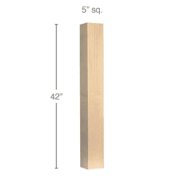 42" x 5" x 5" Contemporary Bar Column, Alder