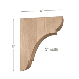 6" x 4" x 3" Classic Extra Small Bar Bracket Corbel, Cherry