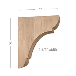 6" x 4" x 4-3/4" Classic Extra Small Bar Bracket Corbel, Cherry