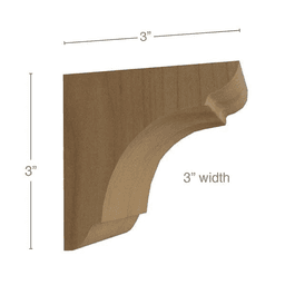 3" x 3" x 3" Classic Petite Bar Bracket Corbel, Cherry