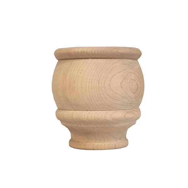 4" x 3-1/2" x 3-1/2" Traditional Round Bun Foot, Maple