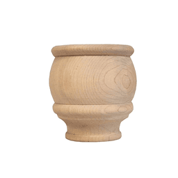 4" x 3-1/2" x 3-1/2" Traditional Round Bun Foot, Maple