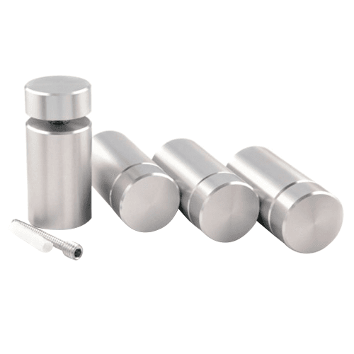 1-1/4" Diameter x 2" Long Standoff Kit, Satin Clear Anodized