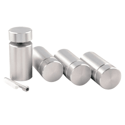 1-1/4" Diameter x 2" Long Standoff Kit, Satin Clear Anodized
