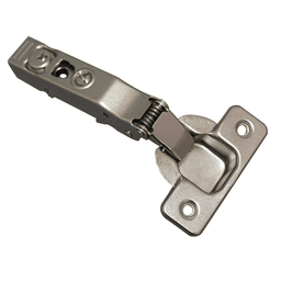 C80 120° Opening Hinge, 45mm Bore Pattern, Self-Closing, Full Overlay, Nickel-Plated, Dowelled