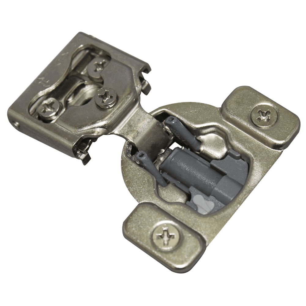 H9 105° Opening Wrap-Around Face Frame Hinge, 45mm Boring Pattern, Soft-Closing, 1/2" Overlay, Dowelled