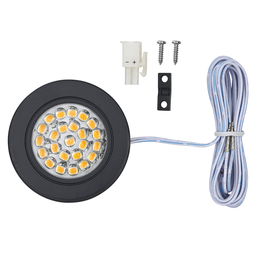 LED 2W Warm White Puck Light, Black